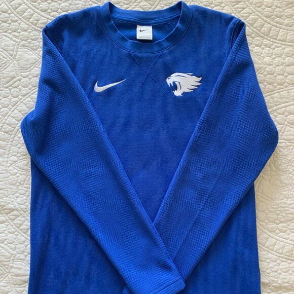 NEW Men's Unisex Nike Royal Kentucky Wildcats College Long-Sleeve Top | SMALL - Picture 9 of 9